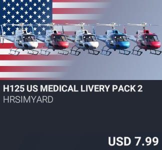 H125 US Medical Livery Pack 2 by HRSimYard. USD 7.99. New on PC and Xbox