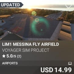 LIM1 Messina Fly Airfield by Voyager Sim Project . USD 14.99. Update on PC