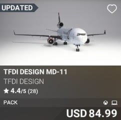 TFDi Design MD-11 by TFDi Design. USD 84.99. Update on PC and Xbox
