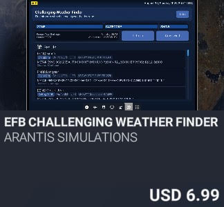 EFB Challenging Weather Finder by Arantis Simulations. USD 6.99. New on PC and Xbox