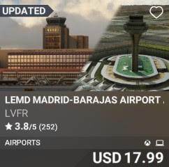 LEMD Madrid-Barajas airport and city landmarks by LVFR. USD 17.99. Update on PC and Xbox