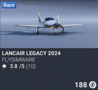 Lancair Legacy 2024 by Flysimware. SC 188. Update on PS5