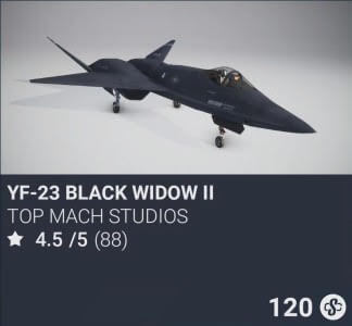 YF-23 BLACK WIDOW II by Top Mach Studios. SC 120. Update on PS5