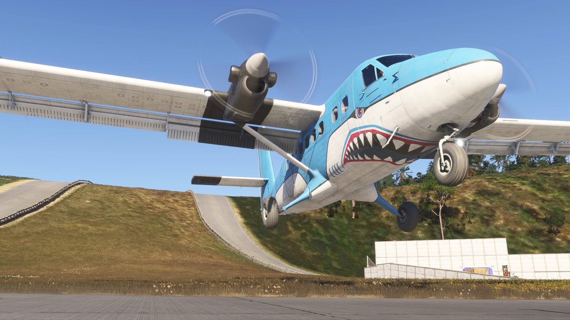 A Twin Otter landing at St. Baarts airport