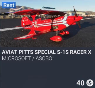 Aviat Pitts Special S-1S Racer X by Microsoft / Asobo. SC 40. New on PS5