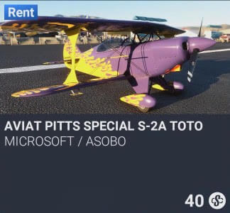 Aviat Pitts Special S-2A Toto by Microsoft / Asobo. SC 40. New on PS5