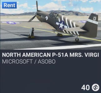 North American P-51A Mrs. Virginia by Microsoft / Asobo. SC 40. New on PS5