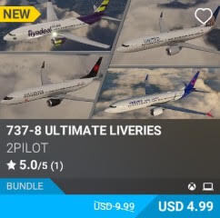 737-8 ULTIMATE LIVERIES by RmStudios. USD 4.99. New on PC and Xbox