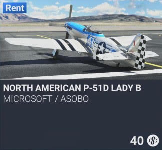 North American P-51D Lady B by Microsoft / Asobo. SC 40. New on PS5
