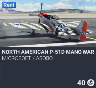 North American P-51D ManO'War by Microsoft / Asobo. SC 40. New on PS5