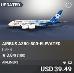Airbus A380-800-Elevated by LVFR. USD 39.49. Update on PC and Xbox