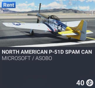 North American P-51D Spam Can / Dolly by Microsoft / Asobo. SC 40. New on PS5