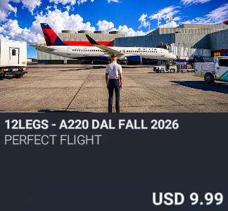 12LEGS - A220 DAL FALL 2026 by Perfect Flight. USD 9.99. New on PC and Xbox