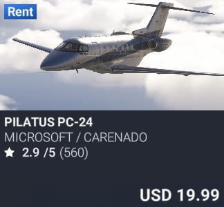 Pilatus PC-24 by Microsoft / Carenado. USD 19.99. Update on PC and Xbox