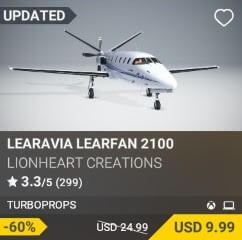 LearAvia LearFan 2100 by Lionheart Creations. USD 24.99. Update on PC