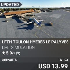 LFTH Toulon Hyeres le Palyvestre airport by LMT Simulation. USD 13.99. Update on PC and Xbox
