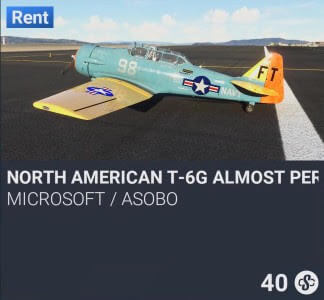 North American T-6G Almost Perfect by Microsoft / Asobo. SC 40. New on PS5