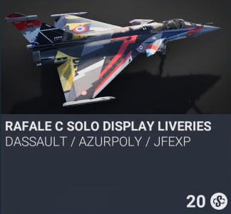 Rafale C Solo Display Liveries by Dassault / AzurPoly / JFEXP. SC 20. New on PS5