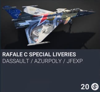 Rafale C Special Liveries by Dassault / AzurPoly / JFEXP. SC 20. New on PS5