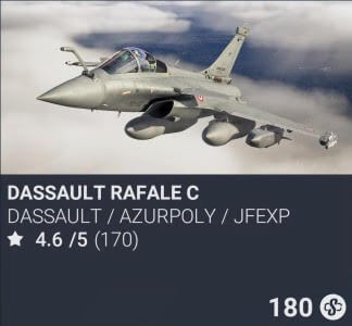 Dassault Rafale C by Dassault / AzurPoly / JFEXP. SC 180. Update on PS5