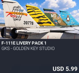 F-111E Livery Pack 1 by GKS - Golden Key Studio. USD 5.99. New on PC and Xbox