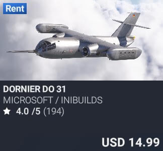 Dornier Do 31 by Microsoft / iniBuilds. USD 14.99. New on PC and Xbox