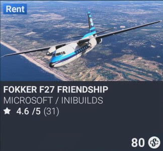 Fokker F27 Friendship by Microsoft / iniBuilds. SC 80. Update on PS5