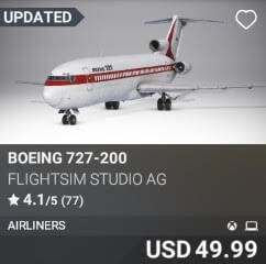 Boeing 727-200 by FlightSim Studio AG. USD 49.99. Update on PC